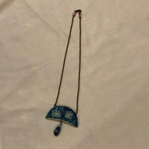 Clay peacock necklace